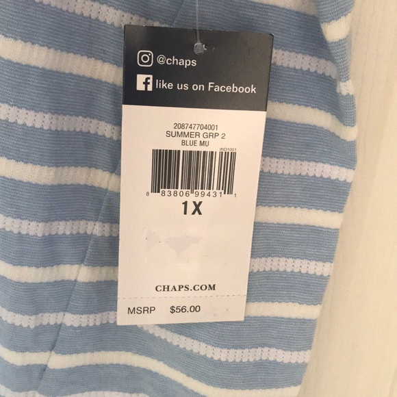 NWT Chaps short sleeve stripes side tie top - Picture 4 of 6